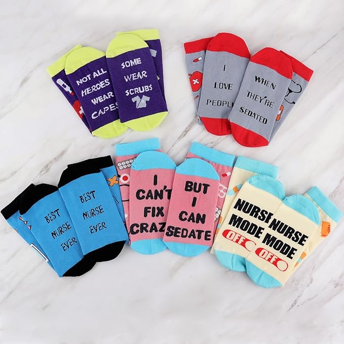 Jeasona Womens Funny Socks Plant Cat Nurse Gifts for Women Mom