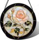 AMDERVEN Stained Glass Window Hanging - Black White Pink Rose Sun Catcher for Door Home Decor Flower Suncatcher Christmas Mother's Day Birthday Gifts for Women Men Lovers Mom Nana 9.8 in