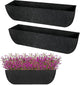 2-Pack 36in Planter Liners - Breathable Felt Hanging Basket and Window Box Liners - Prevent Root Suffocation and Bird Damage - Black