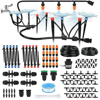 232FT(en) TATA Drip Irrigation System Automatic Garden Irrigation System Kit - Smart Drip & Sprinkler Watering System for Lawns, Flower, Vegetable Gardens -Water-Efficient Quick-Connect Fittings