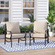 MFSTUDIO Metal Patio Conversation Sets, Outdoor Furniture Sofas Set of 2, 2 Pieces Durable Steel Frame Patio Chairs with 5.8" Beige Cushions for Patio Garden Backyard Balcony