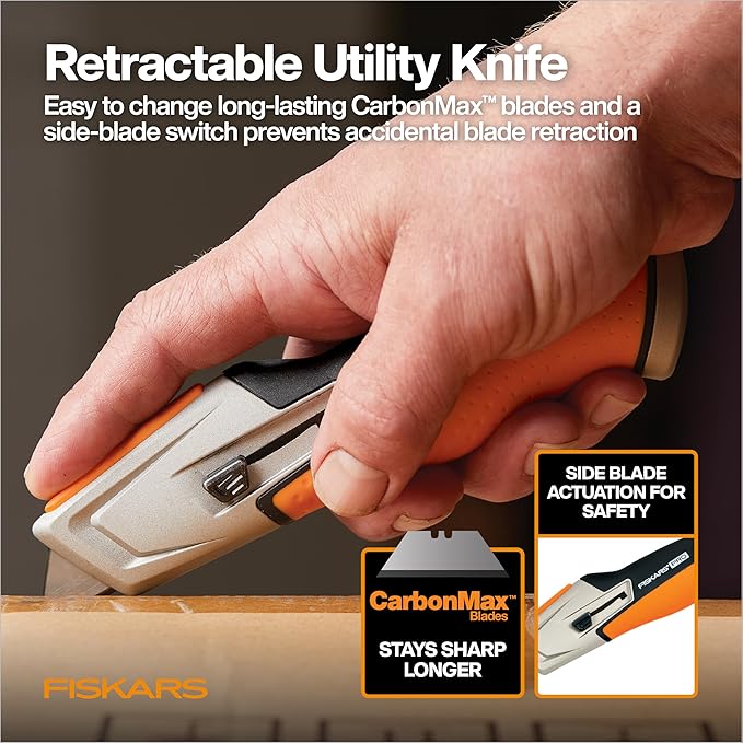 Fiskars House Essentials for New Home Tool Set, 6 Piece Kit w/Loppers, Garden Scissors, Pruners, Folding Saw, IsoCore Hammer, & Utility Knife, Indoor DIY & Outdoor Gardening, Great Housewarming Gifts