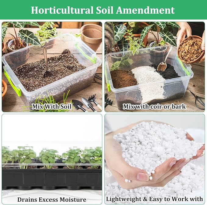 Legigo 30 Quarts Organic Horticultural Perlite for Plants Indoor- Natural Horticultural Soil Additive Conditioner Mix for Improves Drainage, Ventilation and Root Growth