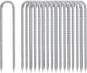 Rebar-Stakes-12-Inch-Galvanized, U Hook Trampoline Stakes 20 Pack Ground Anchors Tent Stakes Heavy Duty for Plants Anti-Rust Landscape Fabric Stakes Artificial Turf