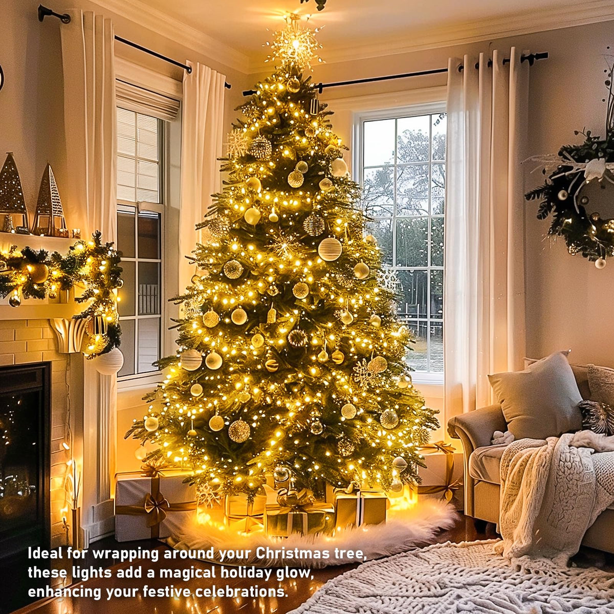 JMEXSUSS 150 LED String Lights for Bedroom, Classroom Lights Plug in