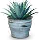 Headwind Glazed Ironstone Vanhorne Collection – 12" Azure Blue Decorative Plant Pot – Lightweight & Triple Coated w/Drainage Flower Pots for Indoor Plants & Outdoor Planter Use by Robert Allen