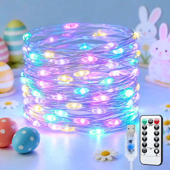 JMEXSUSS 100 LED Easter Fairy Lights for Classroom,Classroom Lights Plug in