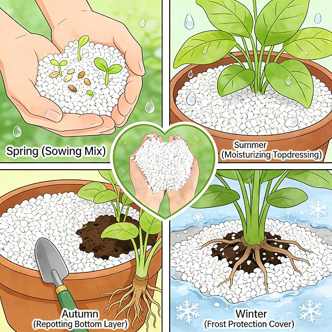 10QT Organic Perlite Horticultural Soil Amendment for Plants and Enhanced Drainage Enhanced