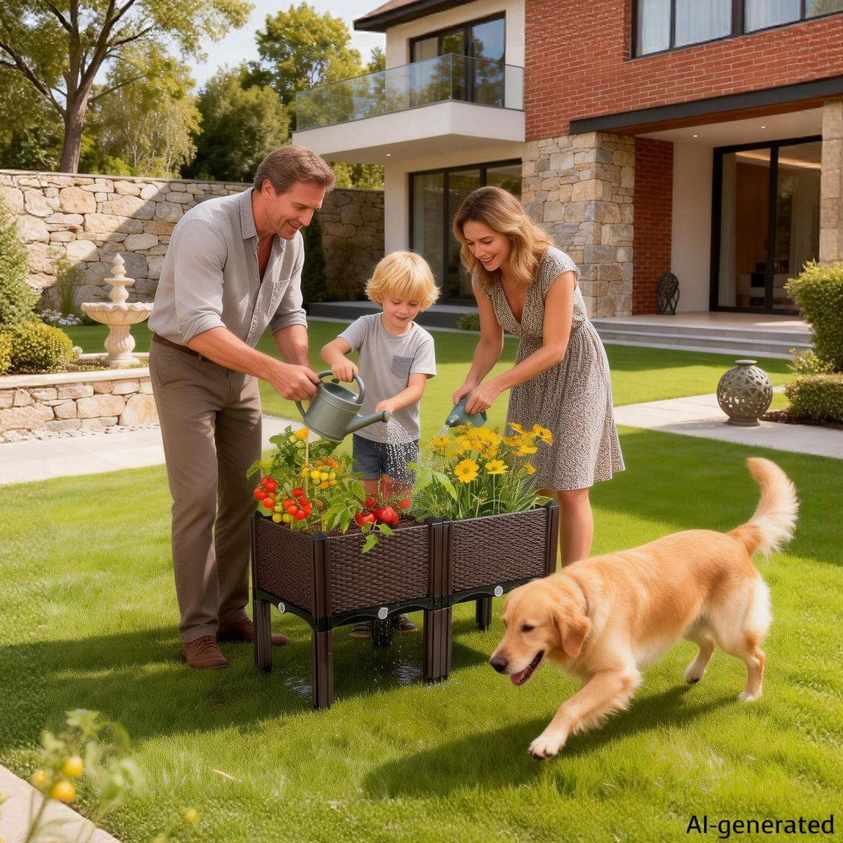DYNAAGE Large Elevated Garden Planter, Raised Bed for Vegetables & Flowers