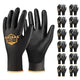 OKIAAS Men's Ultra-Thin and Lightweight Working Gloves with Grip, 12 Pairs, Black, Small