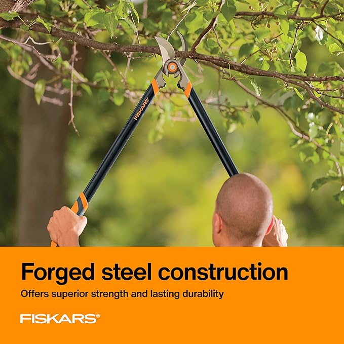 Fiskars Forged Lopper, Heavy-Duty Branch Cutter Gardening Tool with Replaceable Blade, 30", Black/Orange