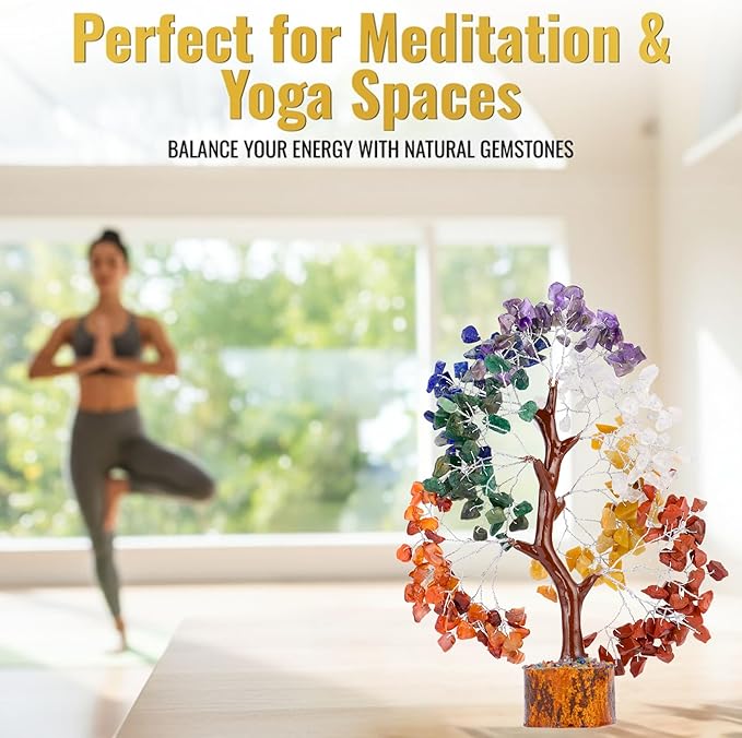 ANAYA AGATE 7 Chakra Crystal Tree Birthday Gifts for Women Healing Crystal Tree of Life Sister Birthday Gifts Room & Home Decor Gift for Mom Her Positive Energy New House Warming Gift Women Unique