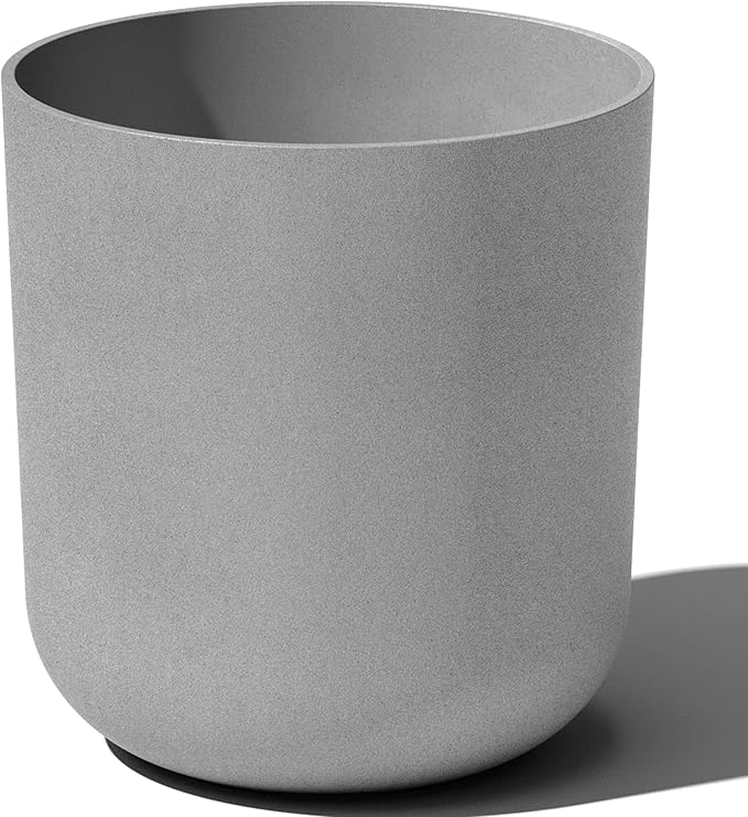 Veradek Mason Series Lima Planter - Round Planter for Indoor or Outdoor Porch/Garden | Made from Plastic-Stone Composite with Drainage Holes | Modern Décor for Succulents, Flowers, Small Plants