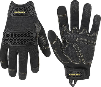 HANDLANDY Work Gloves for Men & Women, Utility Mechanic Working Gloves Touch Screen, Flexible Yard Work Gloves