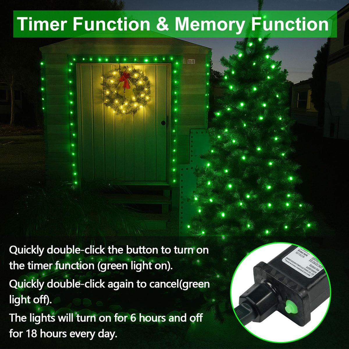 200 LED Connectable String Lights, 66FT Christmas Lights Outdoor Indoor