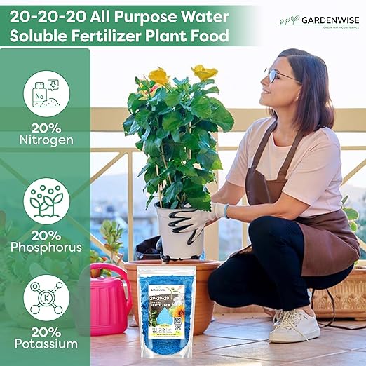 20-20-20 Water-Soluble Fertilizer – Powder for Liquid Plant Food for Indoor & Outdoor Plants, Orchids, Vegetables, Lawns, Flowers – 20 20 20 Fertilizer (20 QUARTS)