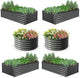 A ANLEOLIFE 6-Pack 4X4X1.5ft & 6X3X1.5ft Deep Root Galvanized Raised Garden Beds Outdoor for Planting Vegetables Flowers Herb, Quartz Grey