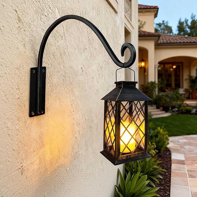 Qiang Ni Heavy-Duty Plant Hanger Outdoor: 16-Inch Hanging Plant Hooks for Outside Baskets - 2 Pieces Wall Mount Plant Bracket for Bird Feeder