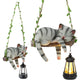 ZaaYee Solar Lighted Garden Outdoor Statue, Hanging Swing Lying Style
