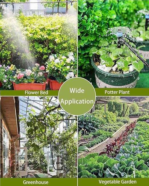 Quick-Connect Automatic Drip Irrigation System Kit – 36FT Garden Watering Kit with Adjustable Nozzles & Sprinklers for Greenhouse, Lawn, and Potted Plants Watering System