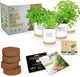 Deluxe Ceramic Indoor Herb Kit 4 Set. Variety Herbs for Indoor & Outdoor – Get Growing with Pots, Potting Soil for Window Herb Garden. (Ceramic Edition)