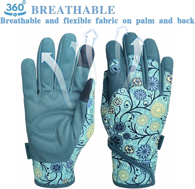 Thorn Proof&Puncture Resistant Gardening Gloves with Grip,Garden Glove for Women, Leather Yard Work Gifts