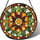 AMDERVEN Stained Glass Window Hanging - Yellow Green Boho Style Flowers Sun Catcher for Door Garden Home Decor Suncatcher Christmas Mother's Day Birthday Gifts for Women Mom Girl Nana Friend 6.3 in