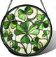 Stained Glass Window Hanging - Ireland Green Lucky Clover Suncatcher for Doors Garden St. Patrick's Day Sun Catchers Decor Mother's Day Birthday for Women Men Mom Nana 6.3 in