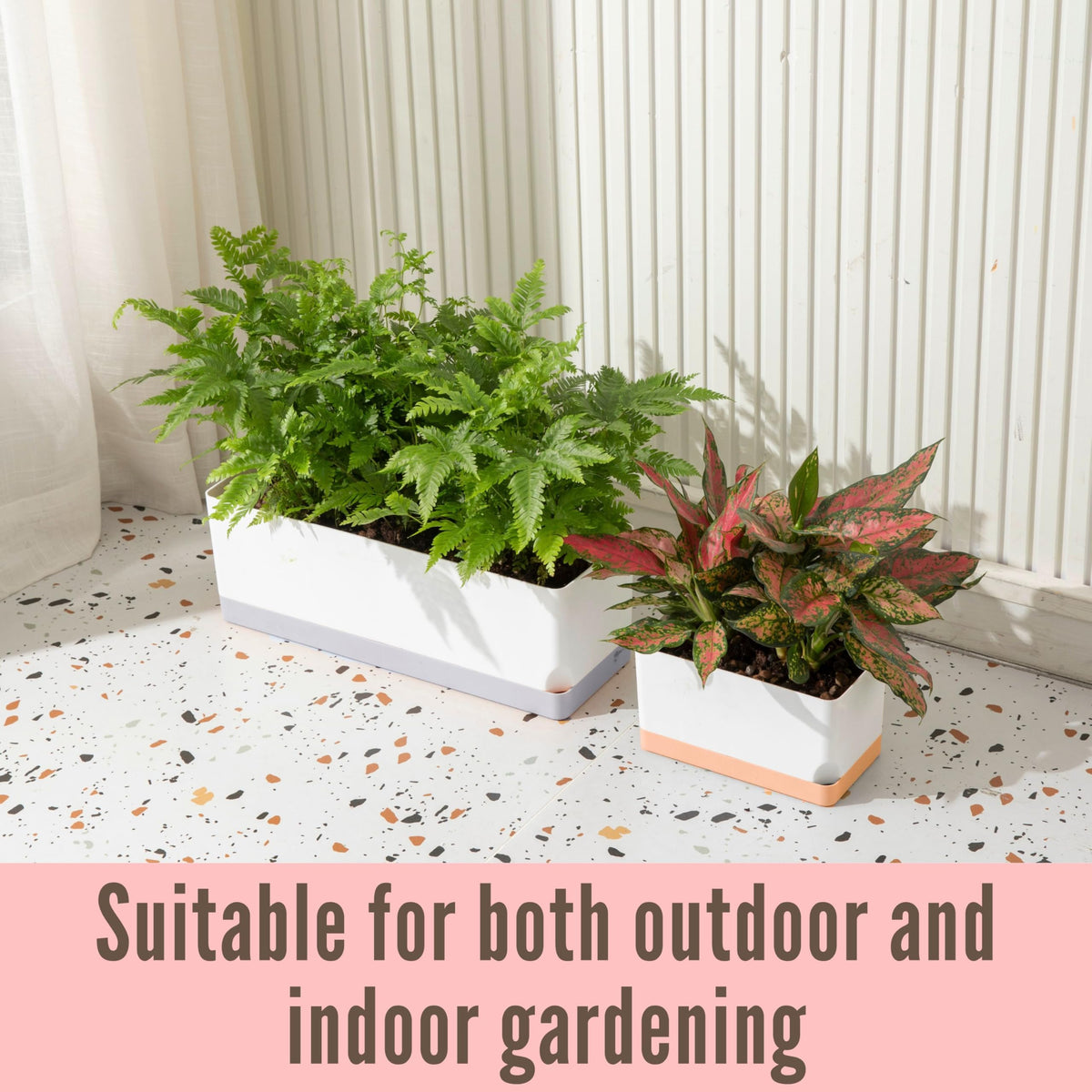 LaLaGreen Indoor Planter Boxes for Plant (7 Pack) Window Flower Box Planter