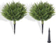 15.7" Christmas Fake Shrubs, Artificial Cedar Ball Tree Plant, 2 Packs of Fake Cedar Outdoor shrubs with Ground Spike, UV Resistant Fake shrubs, Used for Indoor and Outdoor Front Porch Gardens