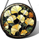 Stained Glass Window Hanging - Ginkgo Leaf Suncatcher for Doors Garden Patio Retro Fall Decor Sun Catchers Christmas Mother's Day Birthday Gifts for Women Men Mom Nana Friend 6.3 in