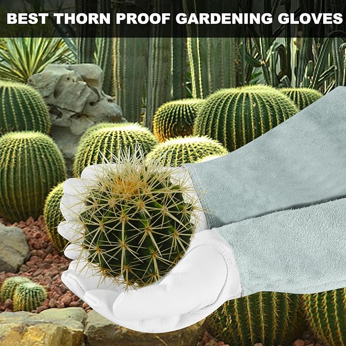 SLARMOR Long-Gardening-Gloves Women/Men-Thorn proof Rose Pruning Heavy Duty Gauntlet-XS