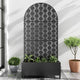 Casaphoria Metal Raised Garden Bed with Trellis and Wheels, 72"x35"x16" Arched Planter Box for Climbing Plants, Vegetables & Vines, Features Drainage Holes and Privacy Screen (Black-Brick)