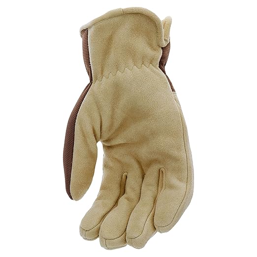 West Chester Deerskin Split-Leather Palm Men's Work Gloves, Thinsulate Lining, Winter Gloves, Tan/Brown, X- Large, (91510-XL)