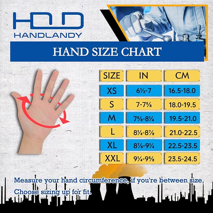 'HANDLANDY Fingerless Work Gloves for Men and Women Utility Padded Half Finger Driving Working Gloves (Small, Red)