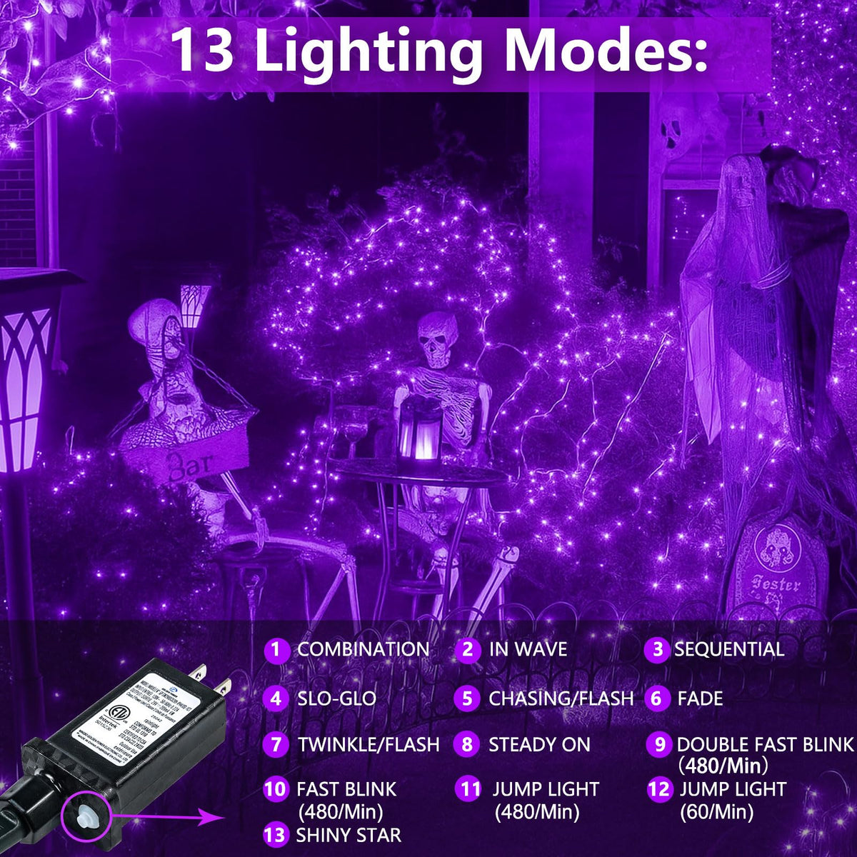 200 LED Connectable String Lights, 66FT Christmas Lights Outdoor Indoor