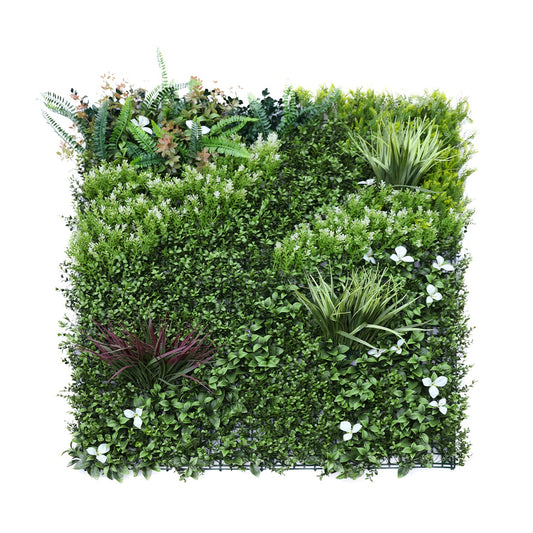 Windscreen4less 17 PCS 40"x40" Artificial Boxwood Panels Faux Plant Grass Green Wall Panel Decoration for Outdoor Indoor Garden Backyard (Style 4)