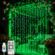 SINAMER Curtain String Light, 200LED 6.6x6.6ft, Remote & 8 Modes, USB
