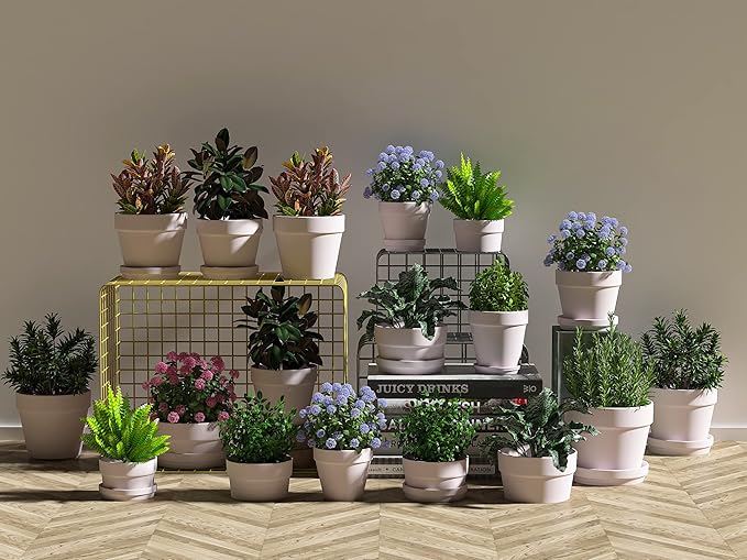 Fcacti 36 Pcs Small Mini Pink Clay Pots 2.1'' Terracotta Pot Clay Ceramic Pottery Planter Cactus Flower Pots Succulent Nursery Pots- Great for Window Boxes, Cactus, Plants, Crafts, Wedding Favors