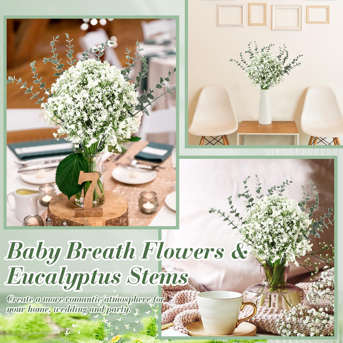 Retrowavy 150 Pcs Babys Breath Artificial Flowers Bulk Babys Breath Flowers