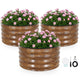 INNO STAGE 3 Pcs Round Galvanized Raised Garden Beds,2x2x1ft Grain
