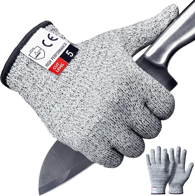 2PCS Cut Resistant Gloves, Cutting Gloves Level 5 Protection for Kitchen