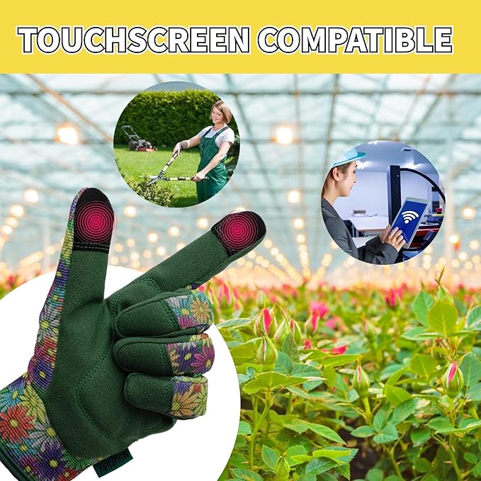 Thorn Proof&Puncture Resistant Gardening Gloves with Grip,Garden Glove for Women, Leather Yard Work Gifts