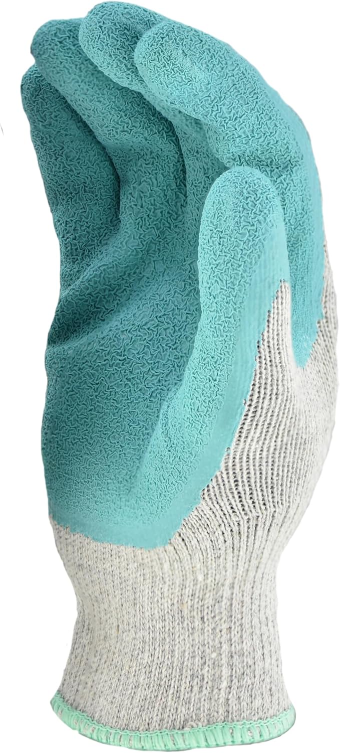 G & F Products Gardening Gloves for Women - 12 Pairs of Breathable Rubber Coated Yard Garden Gloves with Non-Slip Grip - Outdoor Protective Work Gloves, Rose Pink & Jade Green, Large.