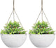 LA JOLIE MUSE Large Hanging Planters for Outdoor Plants - 13 Inch Hanging Flower Pots Set of 2, Speckled White