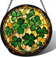 QZQCBLC Stained Glass Window Hanging Green Retro Lucky Clover Large 11.8" - Suncatcher Door Garden Sun Catcher Ireland Decor Birthday Mother's St. Ripack's Day Gift for Woman Mom Men Friend Nana Wife