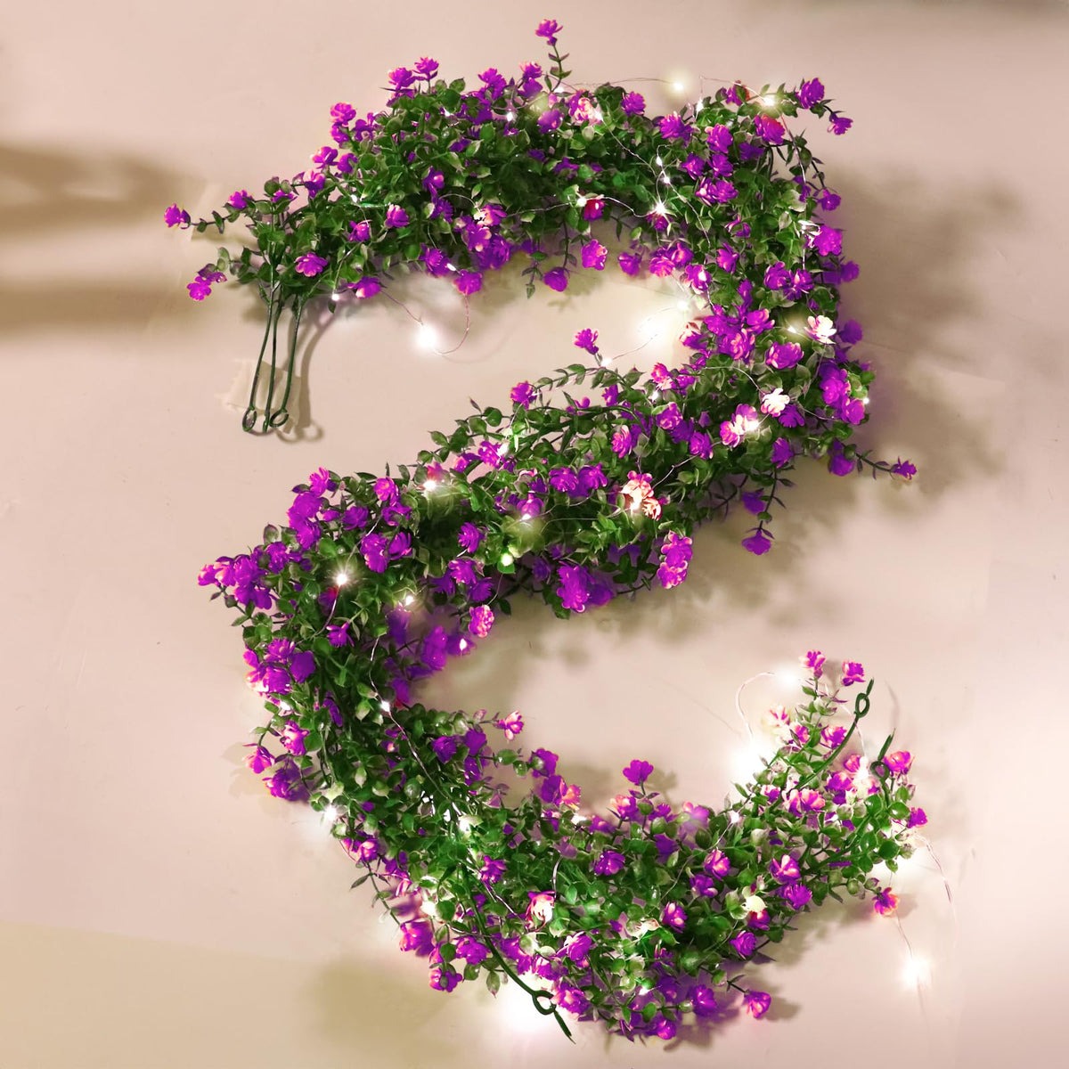 RECUTMS 3 Pcs Artificial Garland Greenery Fake Hanging Spring Lighted Vines
