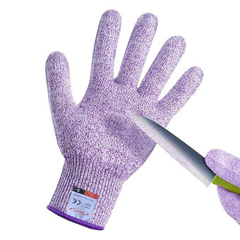 Cutting Gloves, 1 Pairs of Cut Resistant Gloves Food Grade, Cut Resistant Gloves for Kitchen, Oyster Shucking, Fish Fillet Processing, Carving Wood and Gardening(Medium-Violet)