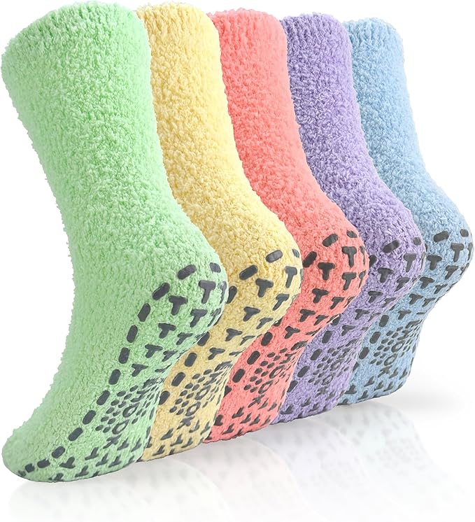 TEHOOK Warm & Cozy Valentines Gifts for Women, Fluffy Fuzzy Plush Sleeping Slipper Socks - Soft Warm Fabric