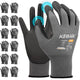Kebada W1 Work Gloves for Men and Women, PU Coated Safety Gloves with Grip, Touchscreen, Ideal for Warehouse Package Handling, Construction, Gardening, 12 Pairs Gray XXL